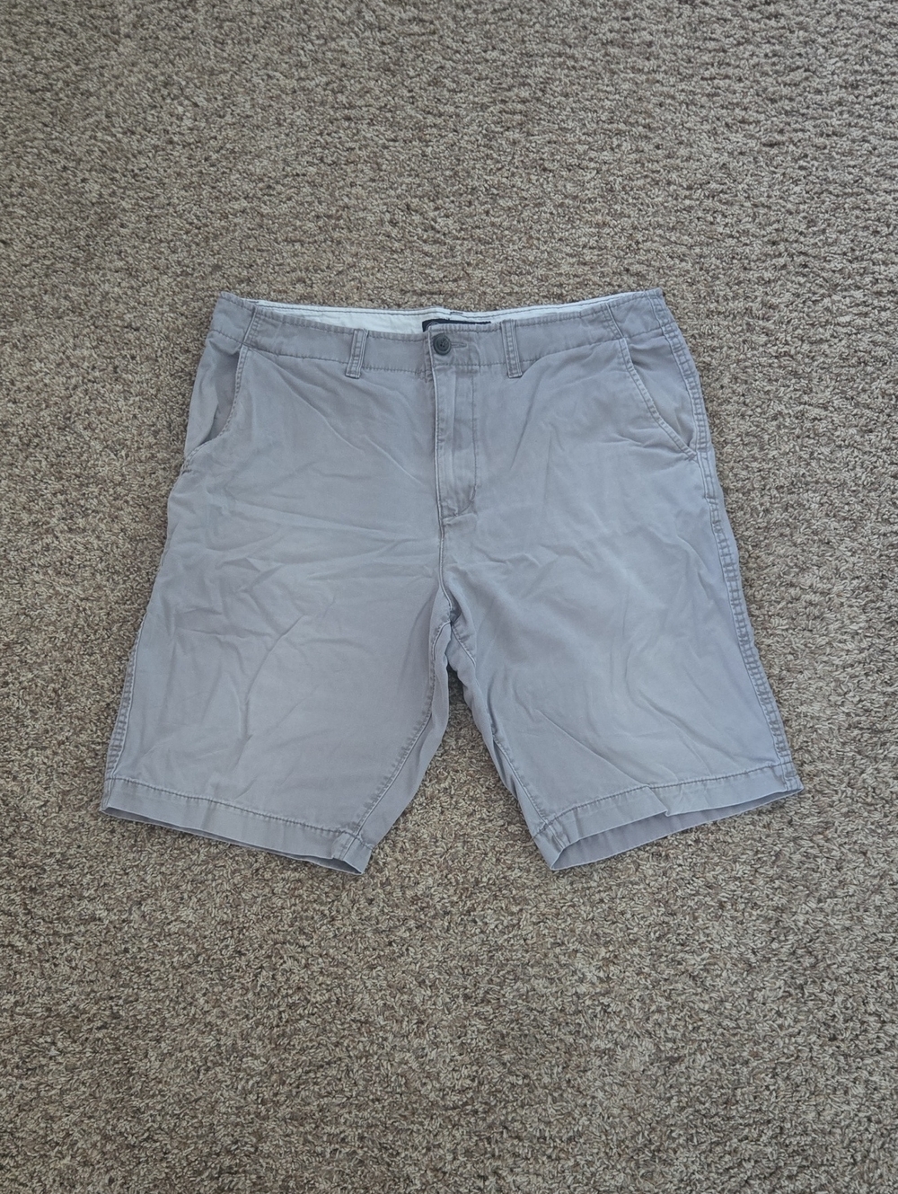 American Eagle Outfitters Light Gray Flat Front Chino Shorts